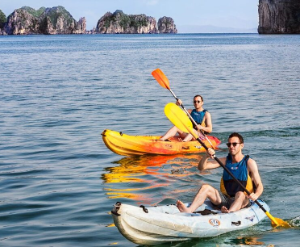 Kayaking in Halong Bay